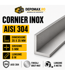 Cornier inox AISI 304, 35 x 35 x 5 mm, 6 metri